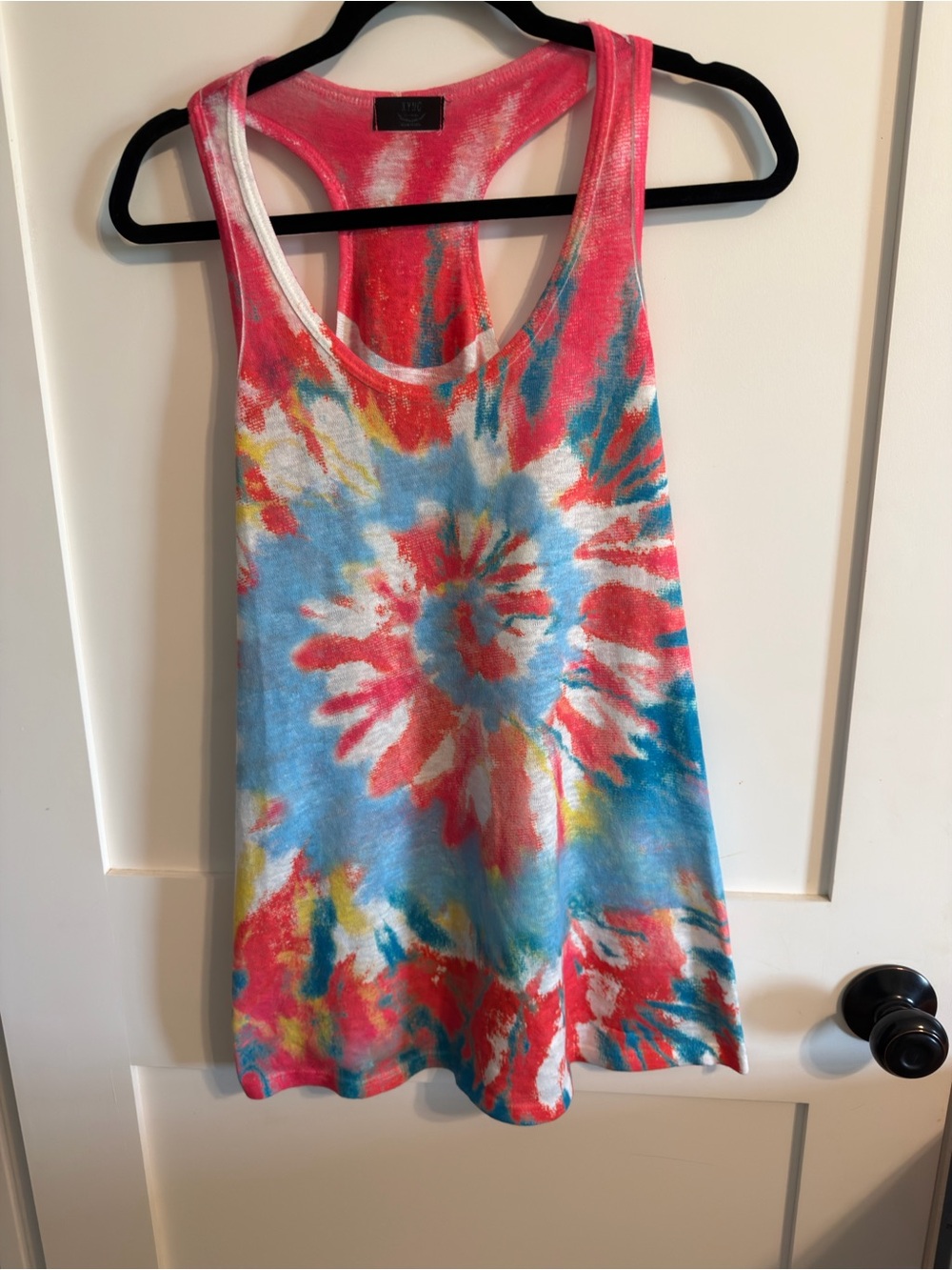 Tie-Dye Racerback Tank Top in Pink & Blue - Lightweight Summer Layer